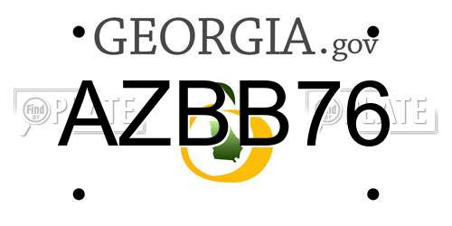 AZBB76 Georgia License Plate