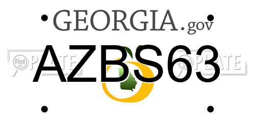 AZBS63 Georgia License Plate