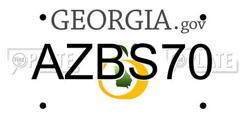 AZBS70 Georgia License Plate