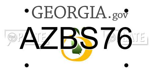 AZBS76 Georgia License Plate
