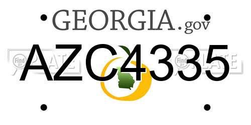 AZC4335 Georgia License Plate