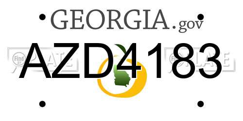 AZD4183 Georgia License Plate