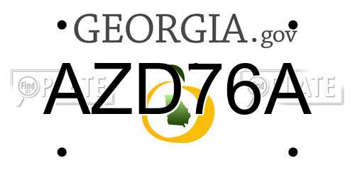 AZD76A Georgia License Plate
