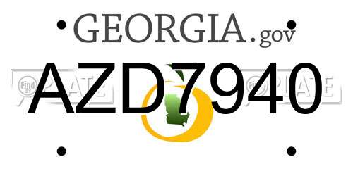 AZD7940 Georgia License Plate