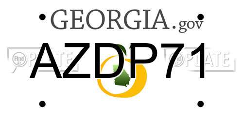 AZDP71 Georgia License Plate