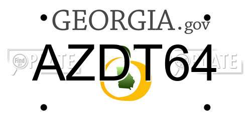 AZDT64 Georgia License Plate