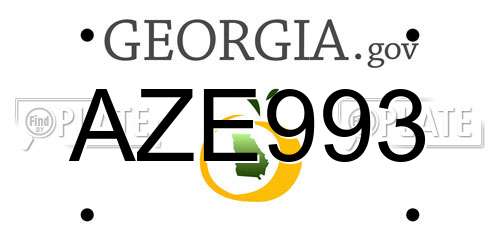 AZE993 Georgia License Plate