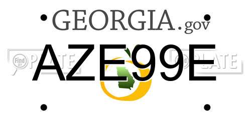 AZE99E Georgia License Plate