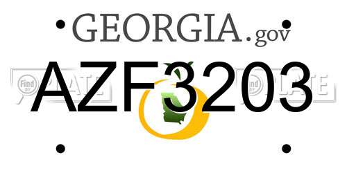 AZF3203 Georgia License Plate