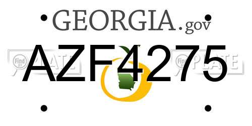 AZF4275 Georgia License Plate