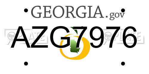 AZG7976 Georgia License Plate