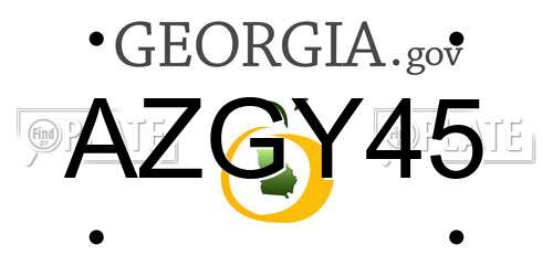AZGY45 Georgia License Plate