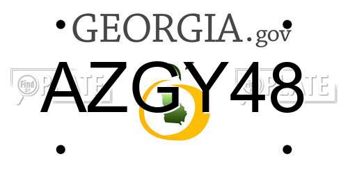 AZGY48 Georgia License Plate
