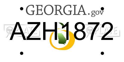 AZH1872 Georgia License Plate