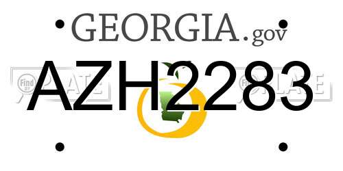 AZH2283 Georgia License Plate