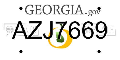 AZJ7669 Georgia License Plate