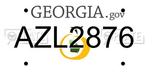 AZL2876 Georgia License Plate