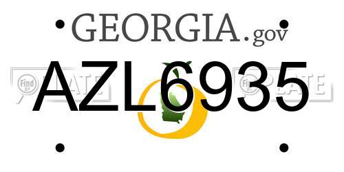 AZL6935 Georgia License Plate