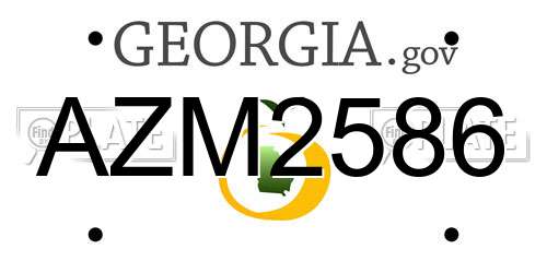 AZM2586 Georgia License Plate