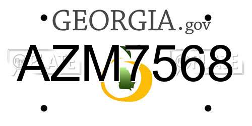 AZM7568 Georgia License Plate