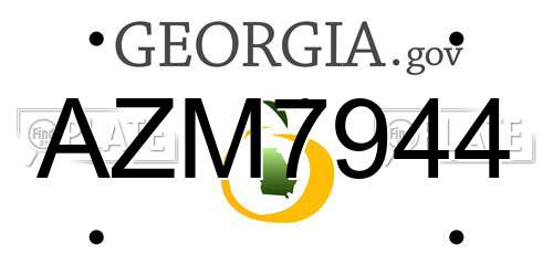 AZM7944 Georgia License Plate