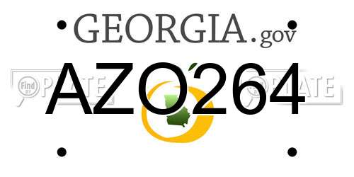 AZO264 Georgia License Plate