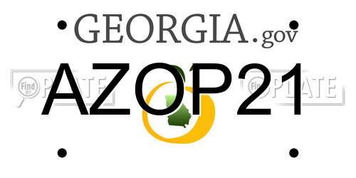 AZOP21 Georgia License Plate
