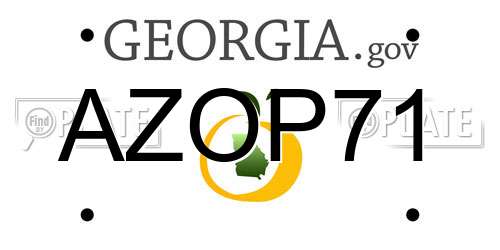 AZOP71 Georgia License Plate