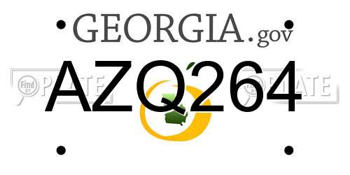 AZQ264 Georgia License Plate