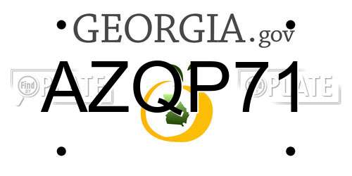AZQP71 Georgia License Plate
