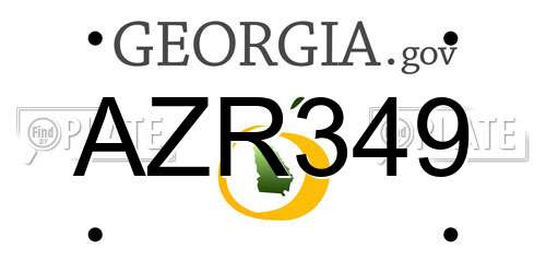 AZR349 Georgia License Plate