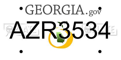 AZR3534 Georgia License Plate