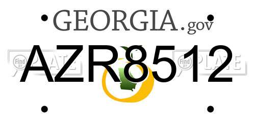 AZR8512 Georgia License Plate