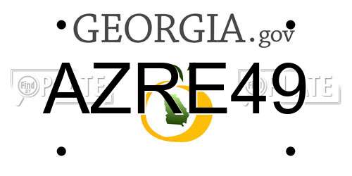 AZRE49 Georgia License Plate