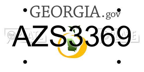 AZS3369 Georgia License Plate