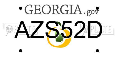 AZS52D Georgia License Plate