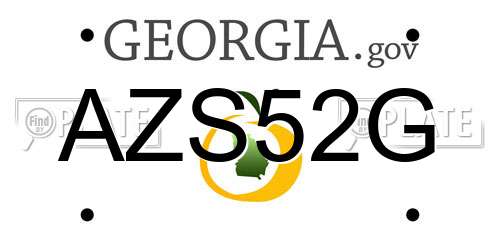 AZS52G Georgia License Plate