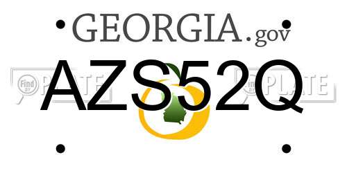 AZS52Q Georgia License Plate