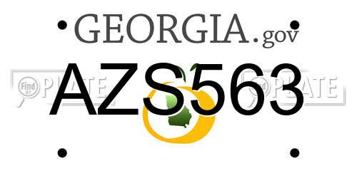 AZS563 Georgia License Plate