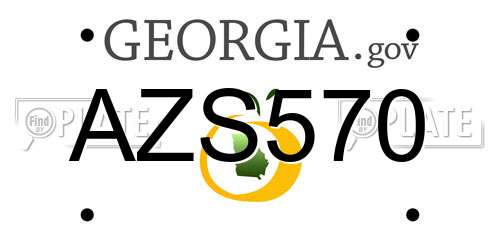AZS570 Georgia License Plate