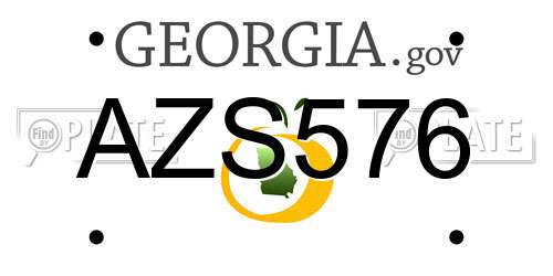 AZS576 Georgia License Plate