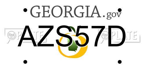 AZS57D Georgia License Plate