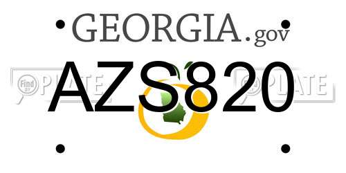 AZS820 Georgia License Plate