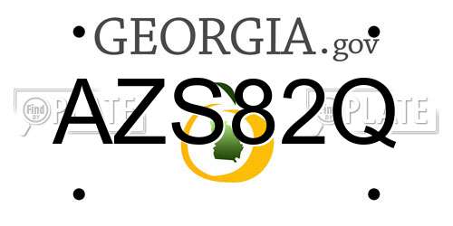 AZS82Q Georgia License Plate
