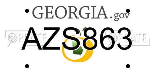 AZS863 Georgia License Plate