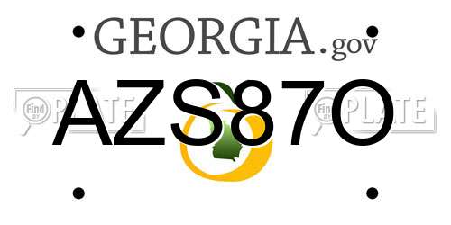 AZS87O Georgia License Plate