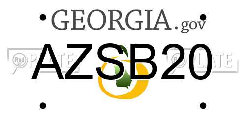 AZSB20 Georgia License Plate