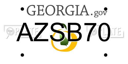 AZSB70 Georgia License Plate