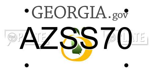 AZSS70 Georgia License Plate