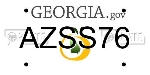 AZSS76 Georgia License Plate